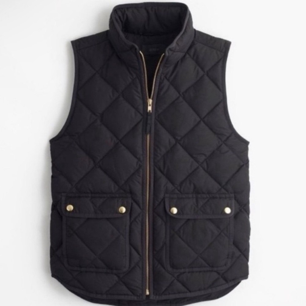 J Crew Quilted Black Vest